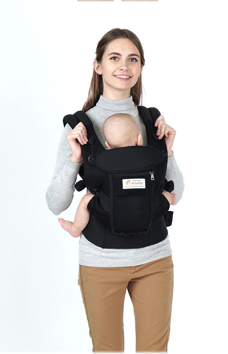 Porte-Bébé Respirant avec Tabouret Intégré | Ceinture Ergonomique et Réglable – Confort pour Bébé & Parent