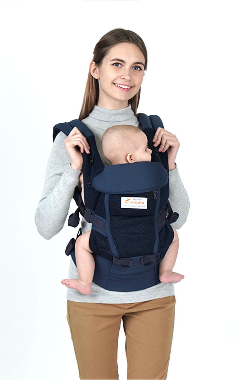 Porte-Bébé Respirant avec Tabouret Intégré | Ceinture Ergonomique et Réglable – Confort pour Bébé & Parent
