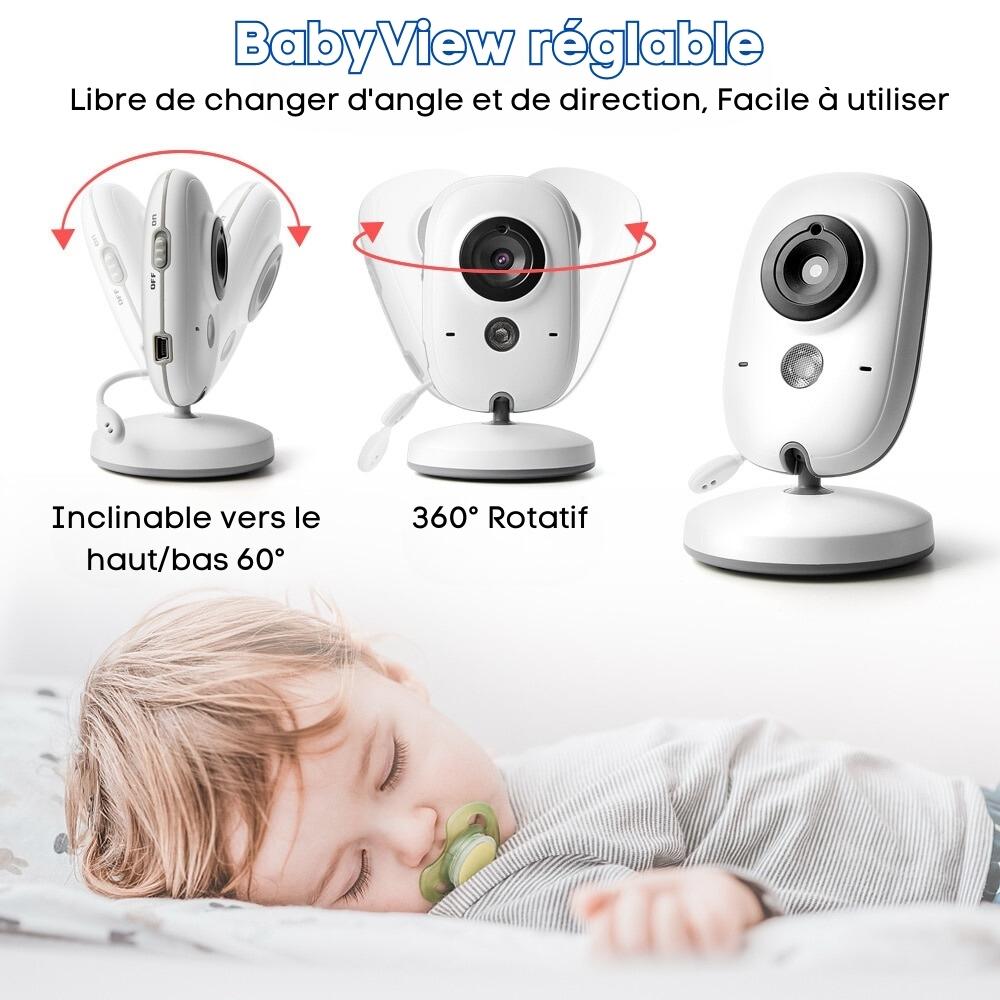 BabyView Caméra de Surveillance Bébé | Écran Couleur 3.2" – Vision Nocturne, Audio Bidirectionnel & Berceuses