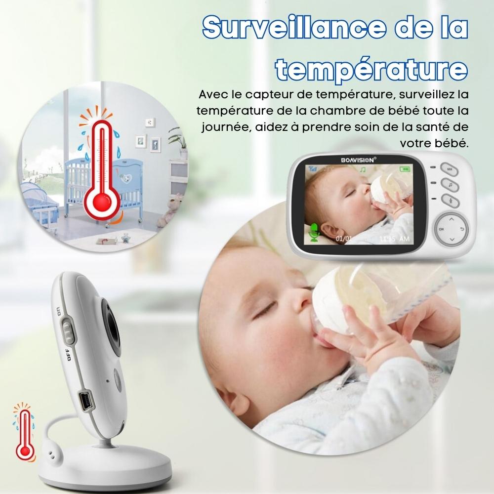 BabyView Caméra de Surveillance Bébé | Écran Couleur 3.2" – Vision Nocturne, Audio Bidirectionnel & Berceuses