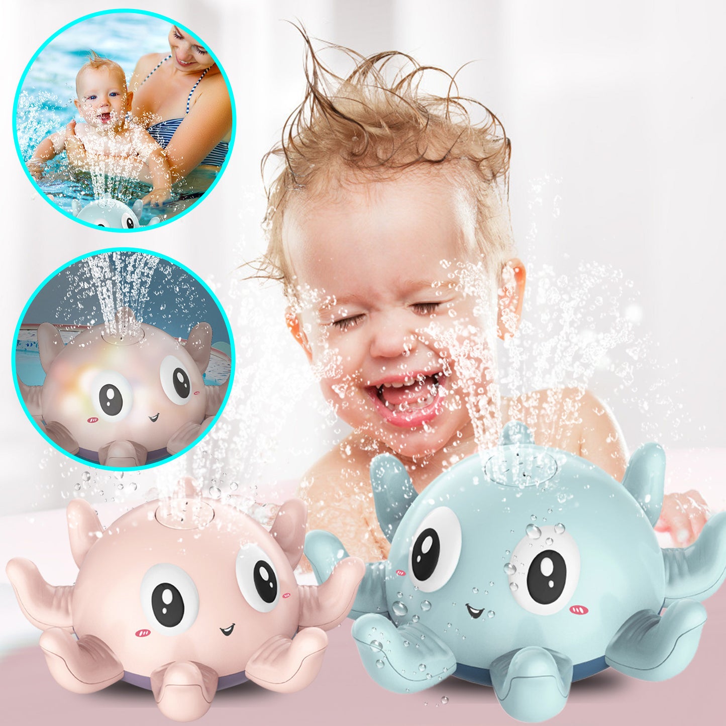 Jouet de Bain Enfant à Jet d’Eau Automatique | Lumières Clignotantes – Amusant pour la Douche & la Piscine