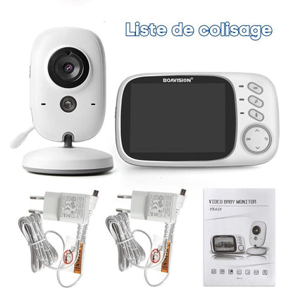 BabyView Caméra de Surveillance Bébé | Écran Couleur 3.2" – Vision Nocturne, Audio Bidirectionnel & Berceuses