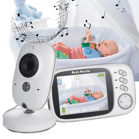 BabyView Caméra de Surveillance Bébé | Écran Couleur 3.2" – Vision Nocturne, Audio Bidirectionnel & Berceuses
